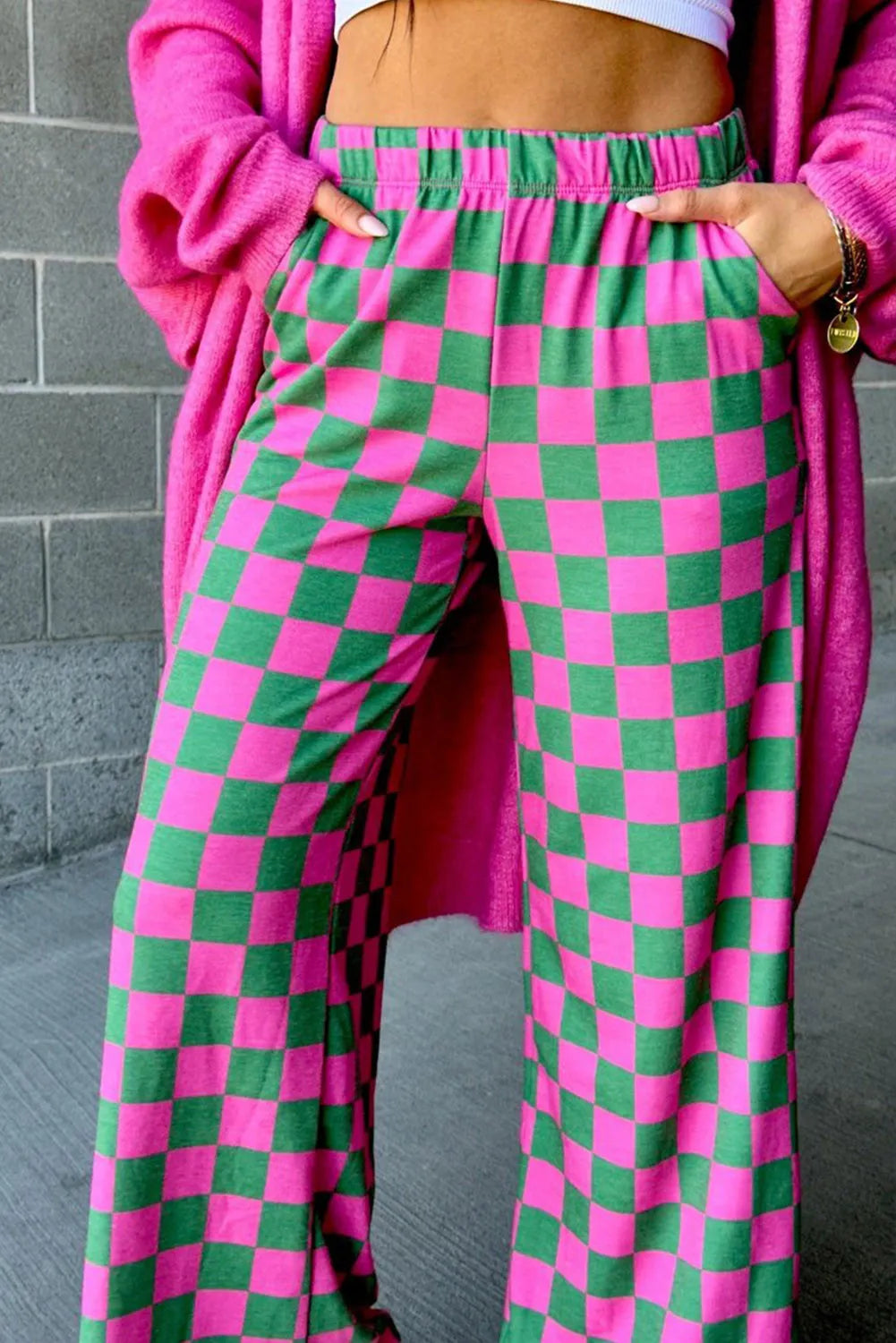 Hazel Blues® |  Checkered Wide Leg Pants