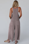 Hazel Blues® |  Philippine Gray Corded Adjustable Straps Wide Leg Loose Overall