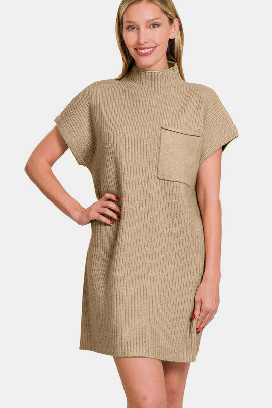 Hazel Blues® |  Zenana Short Sleeve Sweater Mini Dress