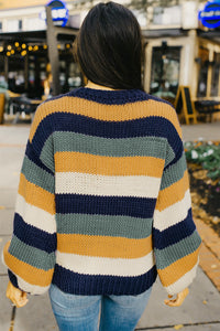 Hazel Blues® |  Color Block Round Neck Dropped Shoulder Sweater