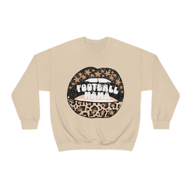 Hazel Blues® |  Football Mama Leopard Lips Sweatshirt