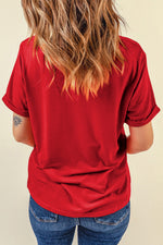 Hazel Blues® |  Red Sequin Star Graphic Crewneck T Shirt