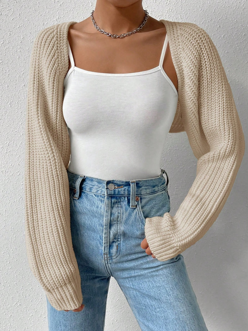 Hazel Blues® |  Honey Open Front Long Sleeve Cropped Cardigan