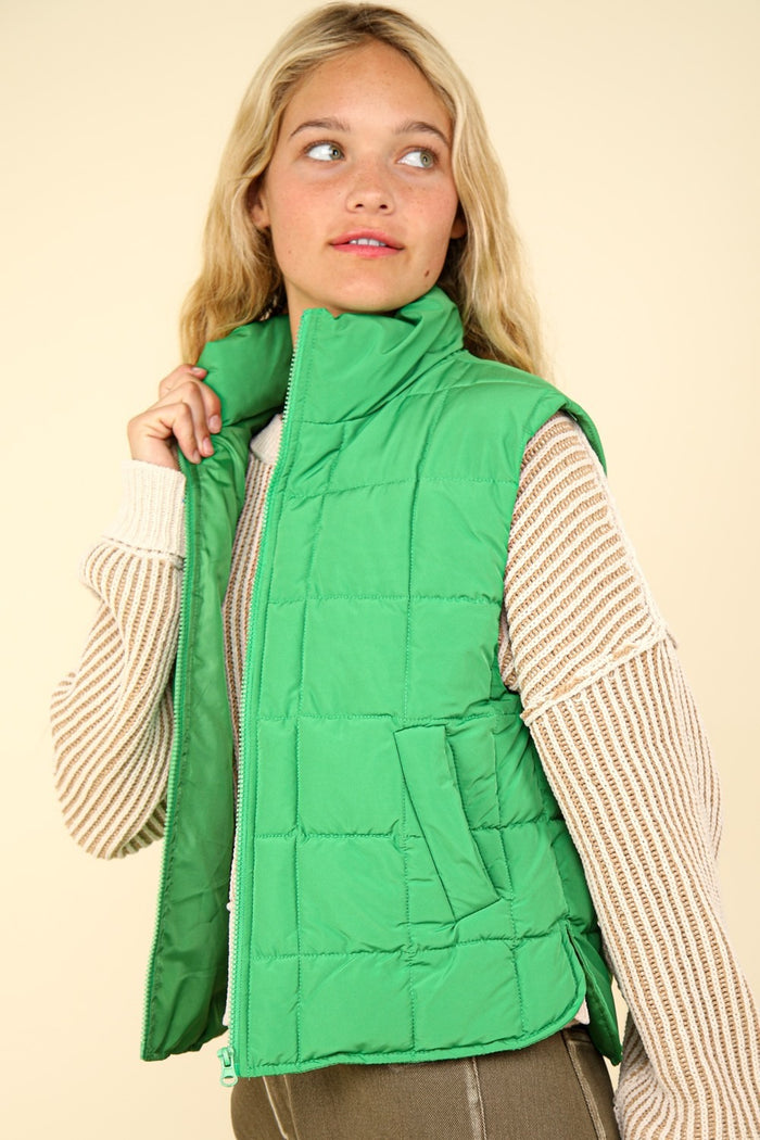 Hazel Blues® |  VERY J Zip Up Puffer Padded Warm Vest