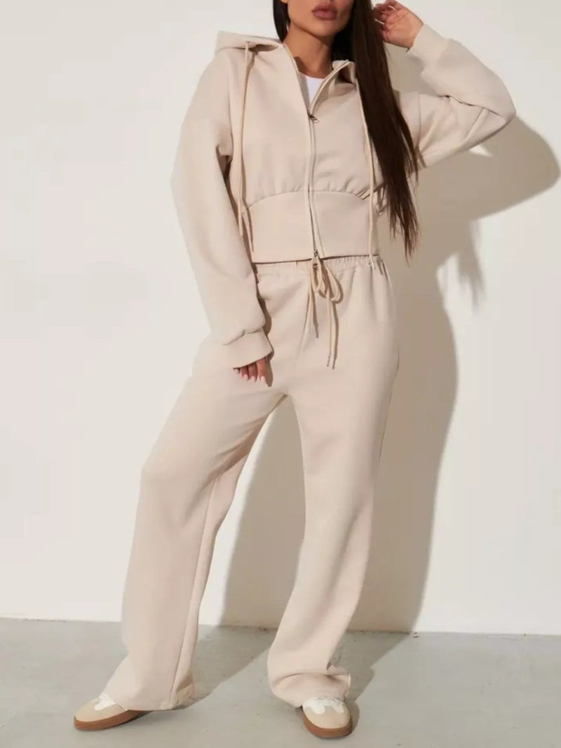 LGB Sweat suit SetUp FlarePants セットアップ Zip-Up Hoodie and Wide-Leg Pants Set – Hazel Blues®