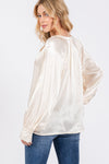 Hazel Blues® |  SAGE + FIG Notched Long Sleeve Blouse