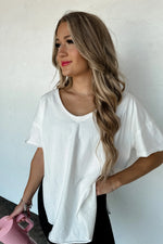 PREORDER: Joey V-Neck Washed Cotton Boyfriend Tee