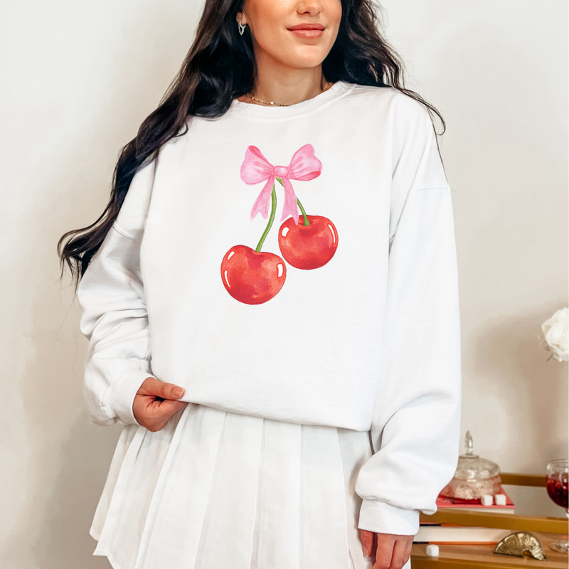 Hazel Blues® |  Cherry Bow Graphic Sweatshirt