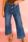 Hazel Blues® |  Breen Cropped High Rise Wide Leg Jeans