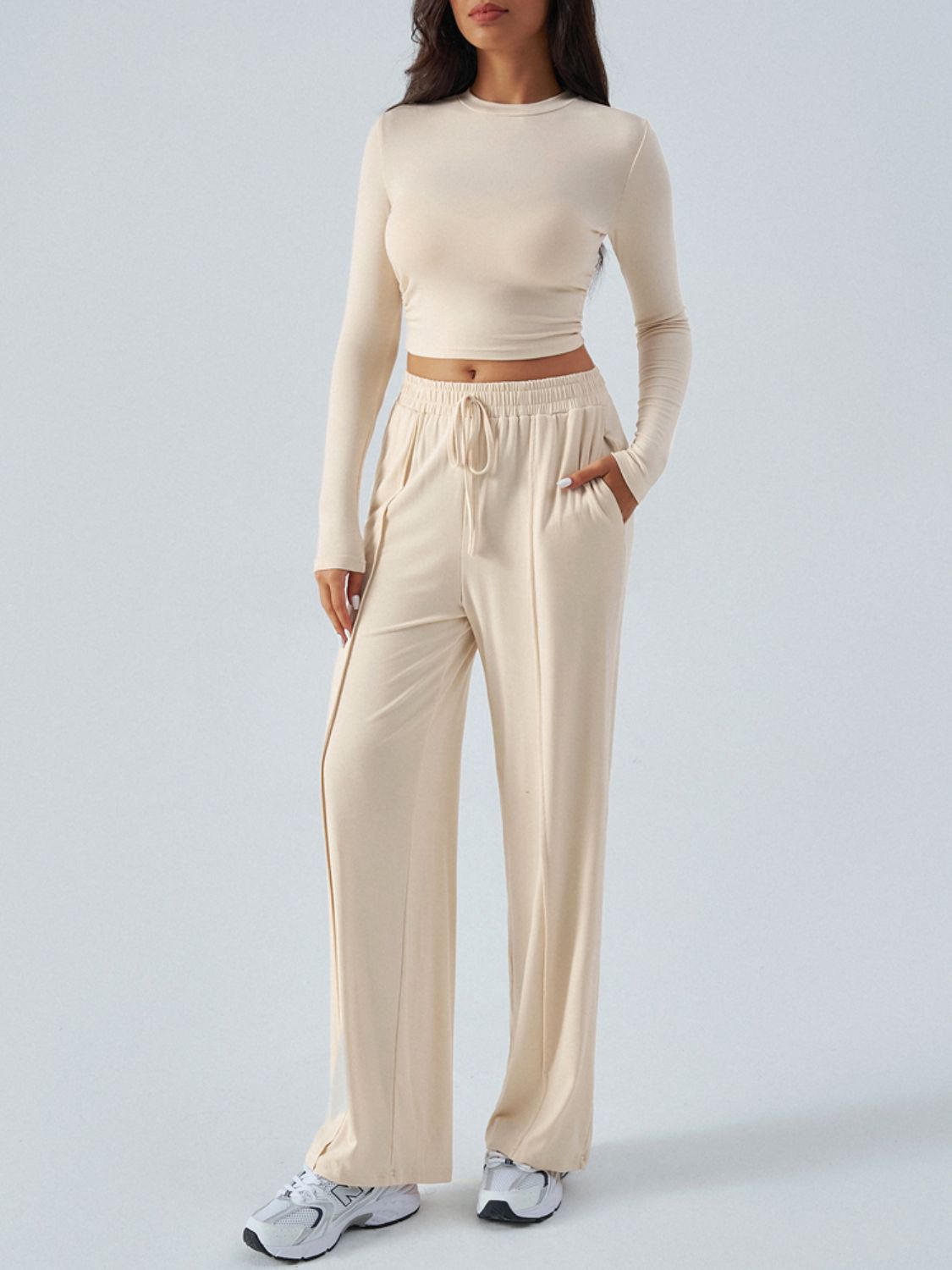 Hazel Blues® |  Devine Round Neck Long Sleeve Top and Pants Set