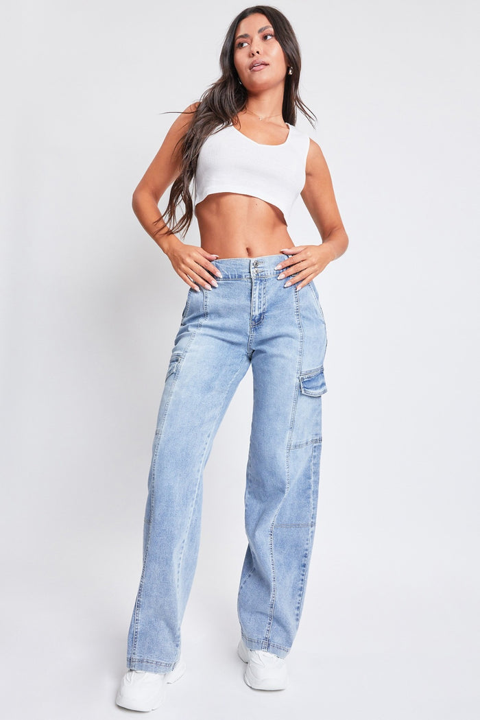 Hazel Blues® |  YMI Jeanswear High-Rise Straight Cargo Jeans