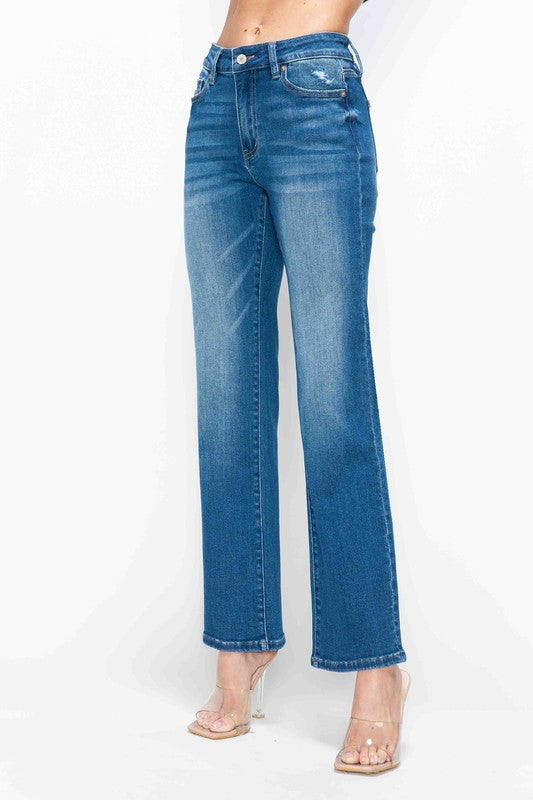 Hazel Blues® |  bytos Cat's Whiskers High Rise Straight Jeans