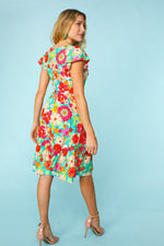 Hazel Blues® |  Haptics Floral Square Neck Short Sleeve Dress