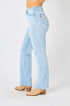 Hazel Blues® | Judy Blue High Waist Distressed Straight Jeans