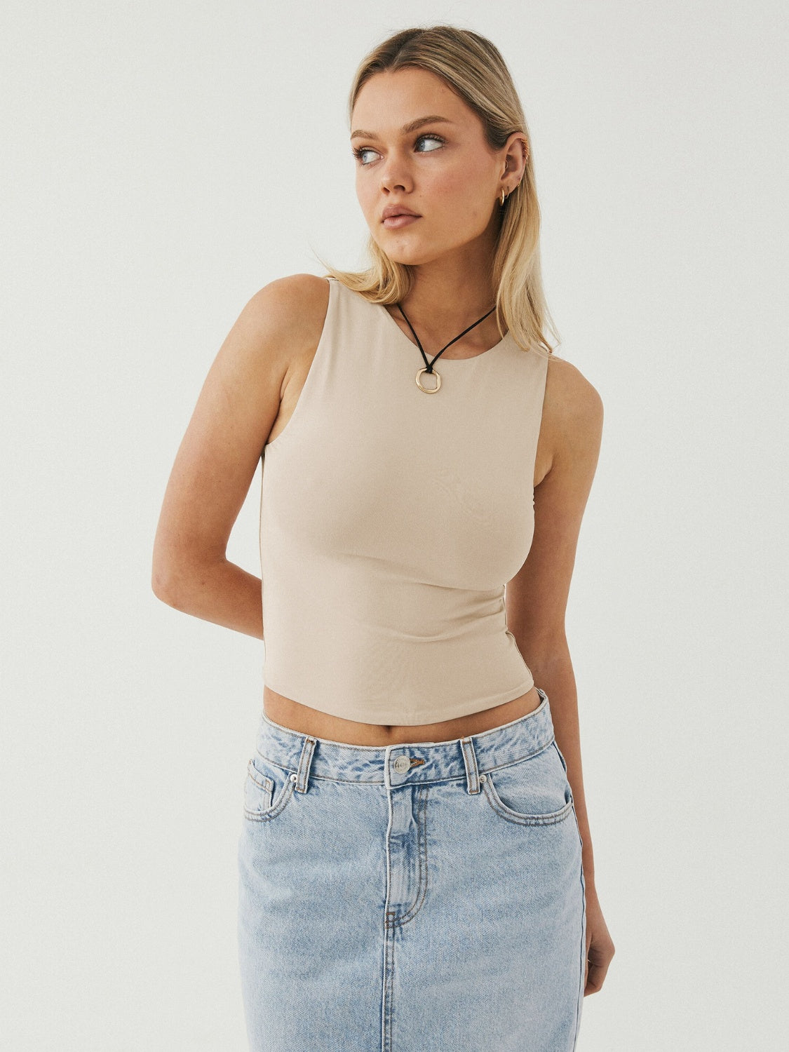 Hazel Blues® |  Round Neck Cropped Tank