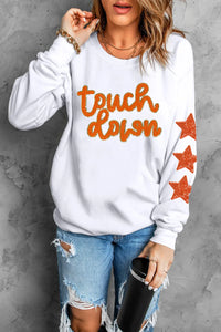 Hazel Blues® |  Letter & Star Round Neck Long Sleeve Sweatshirt