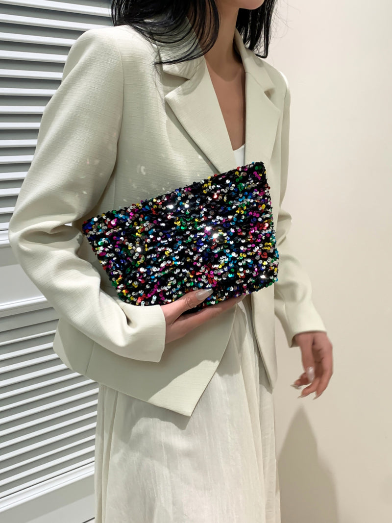 Hazel Blues® |  Sequin Clutch with Zipper