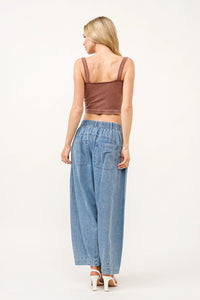 Hazel Blues® |  And The Why Elastic Back Pleated Baggy Jeans