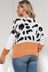 Hazel Blues® | Leopard Round Neck Long Sleeve Sweater