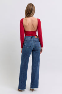 Hazel Blues® |  Judy Blue Raw Hem Mid Rise Jeans