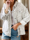 Hazel Blues® |  Leopard Button Up Long Sleeve Denim Jacket