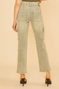 Hazel Blues® |  Annie Wear Straight Leg Jeans with Cargo Pockets