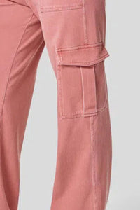 Hazel Blues® |  High Waist Straight Leg Cargo Jeans