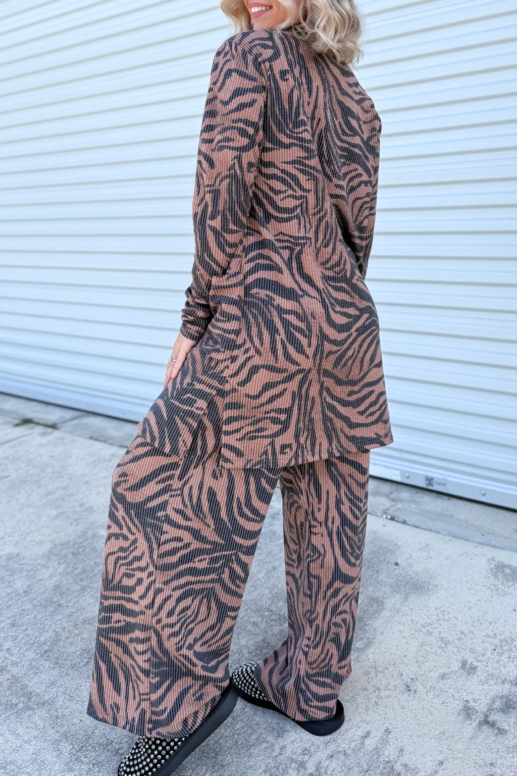Briar Brooke Zebra Cardigan & Pants Set