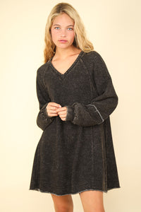 Hazel Blues® |  VERY J Mineral Washed Oversized A-Line Mini Dress