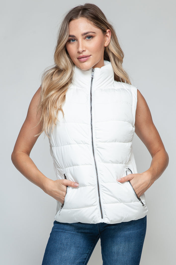 Hazel Blues® |  Snobbish Zip Up Turtleneck Vest with Pockets