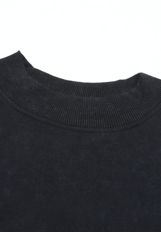 Hazel Blues® |  Mock Neck Dropped Shoulder Sweatshirt