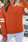 Hazel Blues® |  Evergreen Varsity Striped Detail Drop Shoulder Oversized Sweatshirt