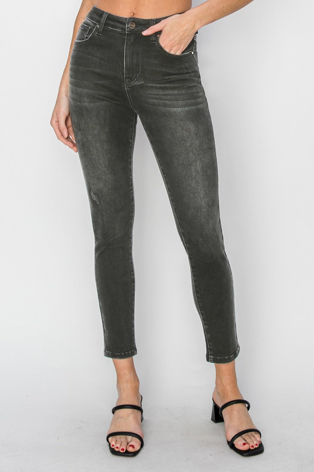 Hazel Blues® |  RISEN High Rise Ankle Skinny Jeans