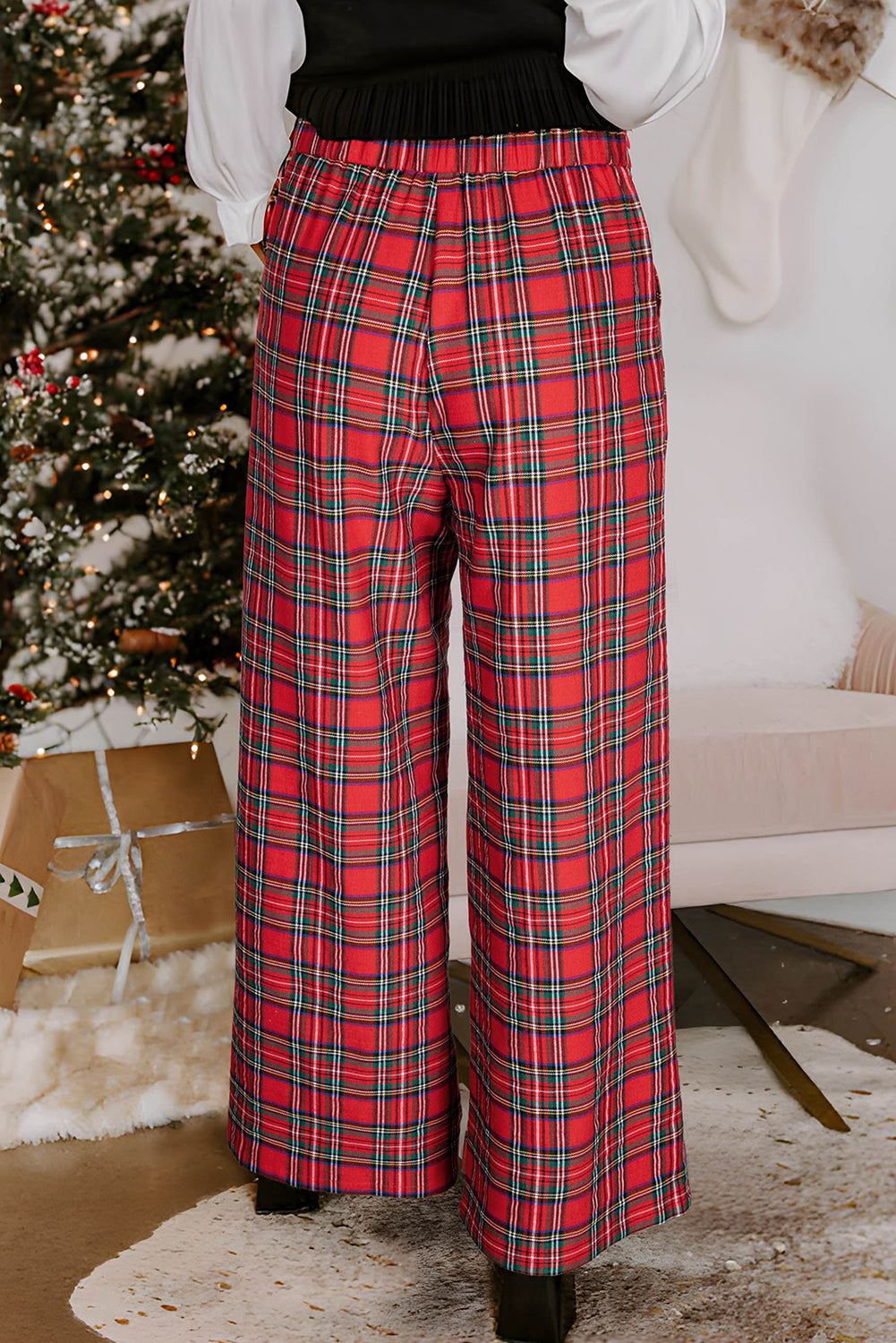 Ivy Jane Plaid Wide-Leg Pants
