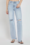 Hazel Blues® |  RISEN High Rise Distressed Wide Leg Jeans