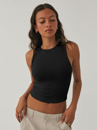 Hazel Blues® |  Round Neck Cropped Tank