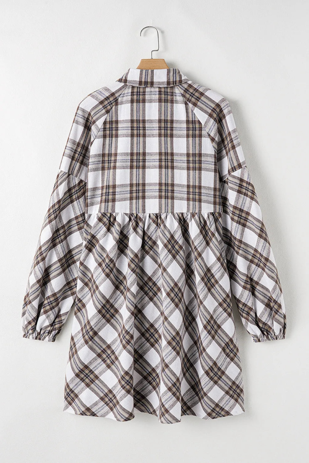 Hazel Blues® |  Plaid Long Sleeve Mini Shirt Dress