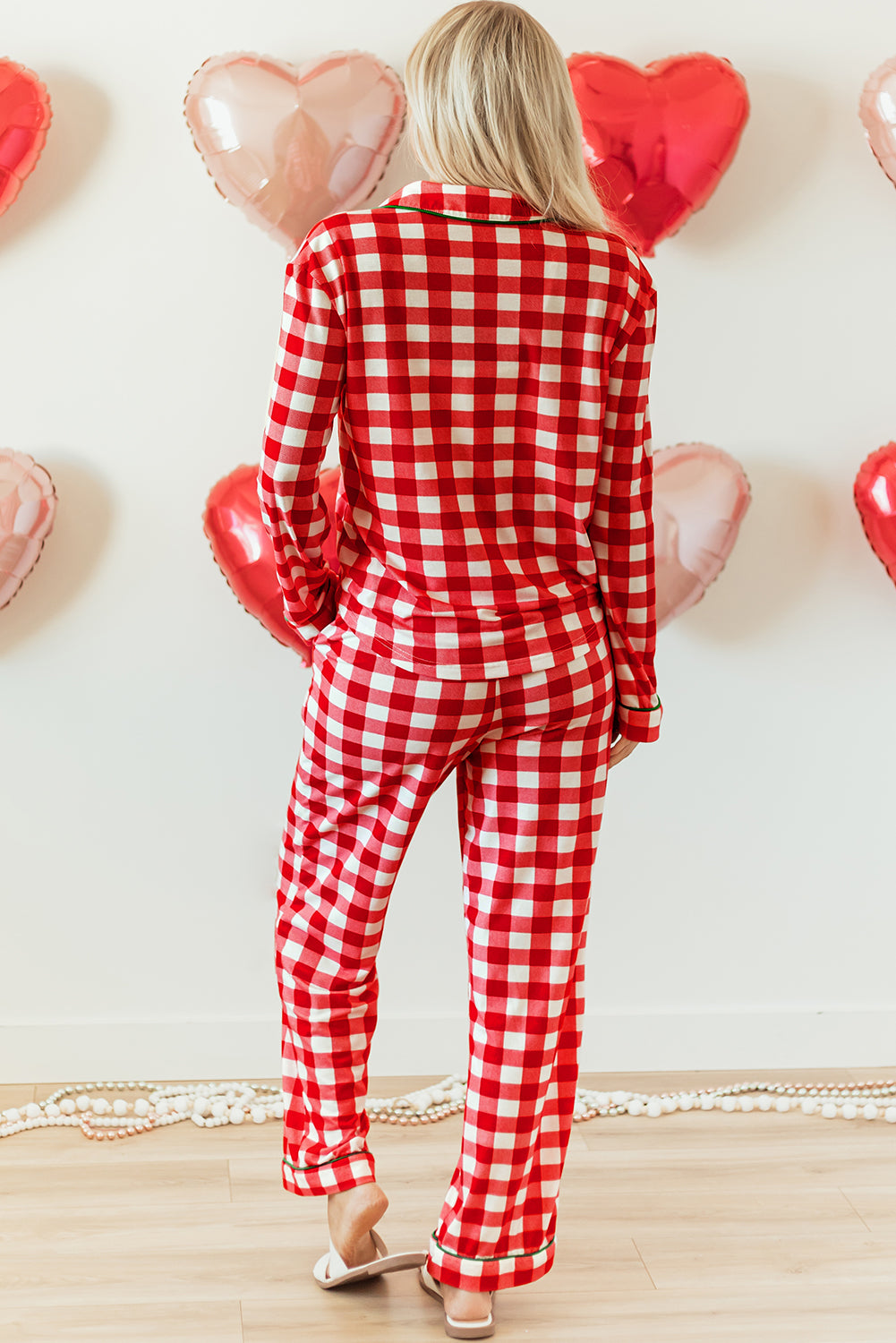 Yuletide Darling Plaid Pajama Set — Fiery Red