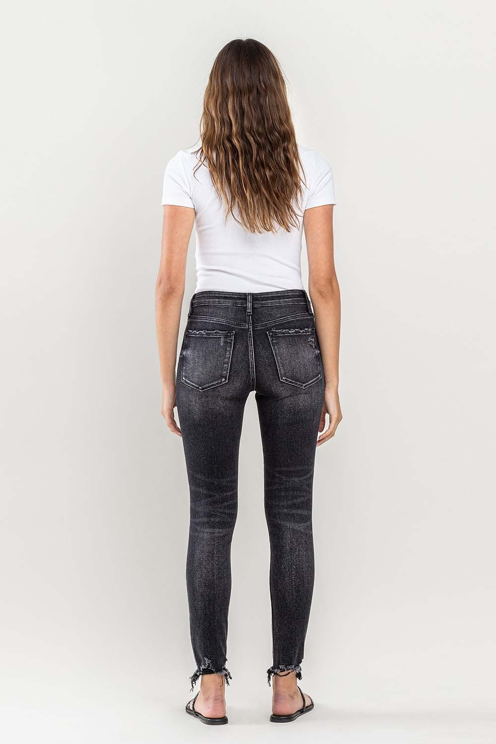 Hazel Blues® |  Lovervet Raw Hem Cropped Skinny Jeans