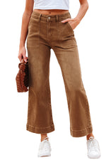 Hazel Blues® |  Breen Cropped High Rise Wide Leg Jeans