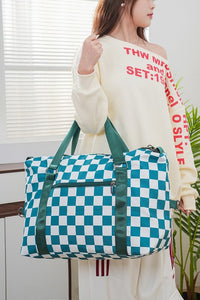 Hazel Blues® |  Zenana Checkered Multi-Pocket Travel Bag