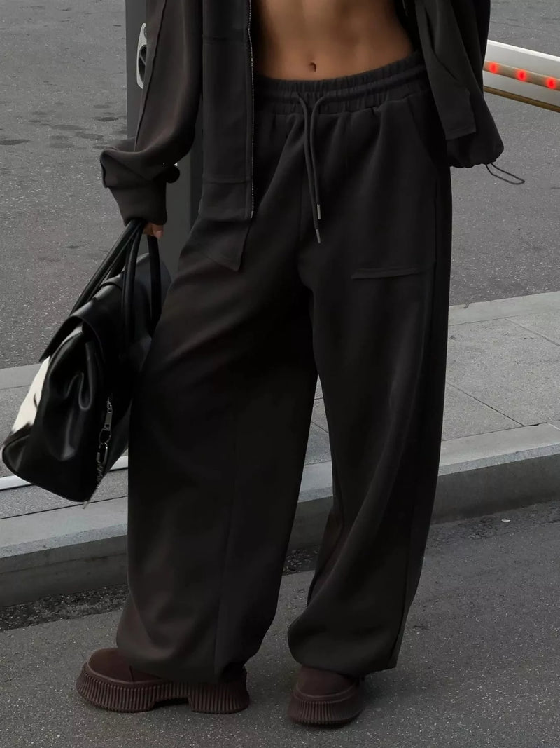 Oversized Zip-Up Hoodie and Wide-Leg Pants Set – Hazel Blues®