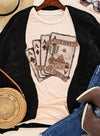 Hazel Blues® |  Khaki Western Poker Cards Graphic T Shirt