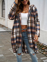 Hazel Blues® |  Plaid Zip Up Hooded Coat