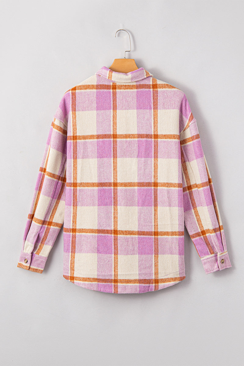 Hazel Blues® |  Plaid Corduroy Pockets Brushed Checkered Shacket