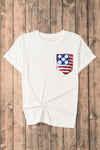 Hazel Blues® |  US Flag Round Neck Short Sleeve T-Shirt
