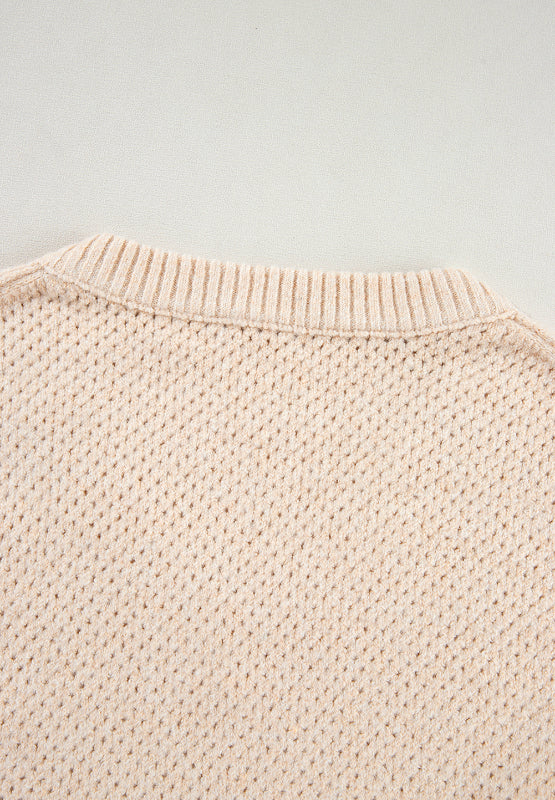 Hazel Blues® |  V-Neck Dropped Shoulder Long Sleeve Sweater