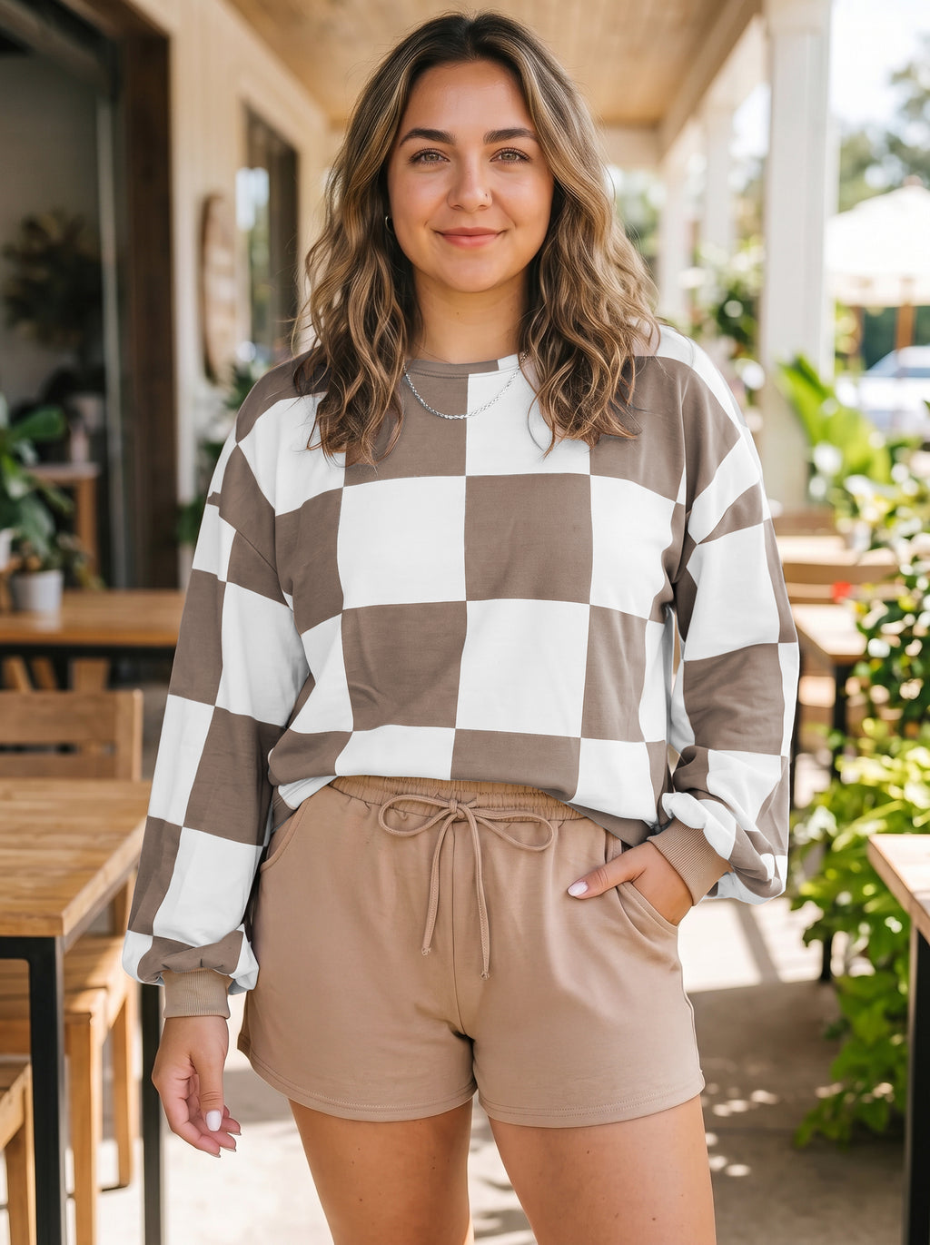 Keira Pearl Checkered Shorts