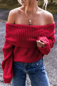 Hazel Blues® |  Off-Shoulder Long Sleeve Sweater