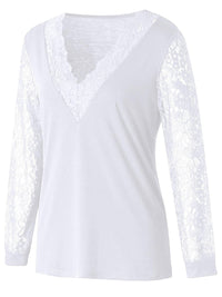 Hazel Blues® |  Lace Detail V-Neck Long Sleeve Blouse